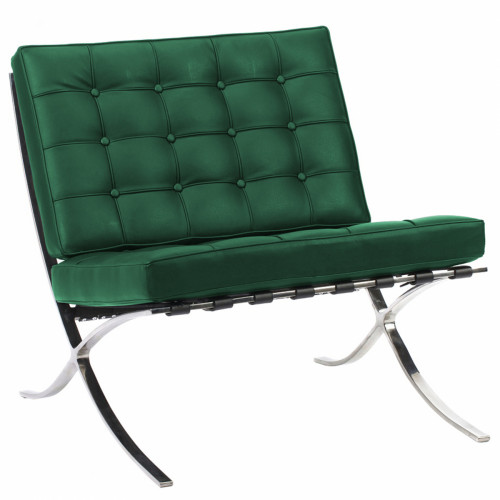 кресло barcelona chair кожа зеленое в Королёве