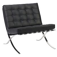 кресло barcelona chair экокожа черное в Королёве