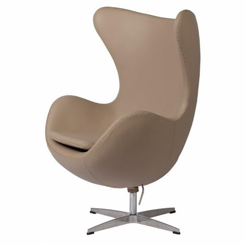 кресло egg chair кожа темно-бежевое в Королёве