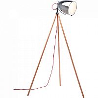 торшер chromatic tripod хром на деревянном основании в Королёве