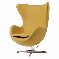 кресло egg chair кашемир желтое в Королёве