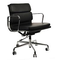 кресло eames style с регулируемой высотой черная кожа в Королёве