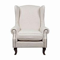 кресло мягкое с ушами белое collins wingback chair в Королёве
