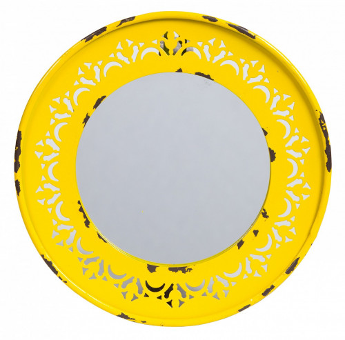 зеркало круглое металлическое желтое fiesta yellow в Королёве