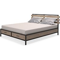 кровать двуспальная 160х200 дуб натуральный neo loft в Королёве