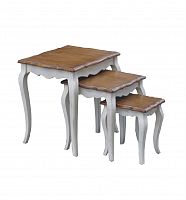 консольные столики комплект mobilier de maison белые с коричневой столешницей в Королёве