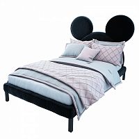 кровать детская односпальная 120х200 см черная mickey mouse в Королёве