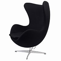 кресло arne jacobsen style egg chair черное в Королёве