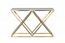 консоль белая с золотыми фигурными ножками bianco namibia 120x40x78 см в Королёве