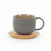 чашка с блюдцем tactile диаметр 9,4 темно-серый в Королёве