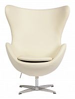 кресло egg chair кожа кремовое в Королёве