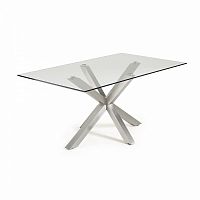 стол arya 180x100 st steel matt стекло clear c790c07 от la forma (ex julia grup) в Королёве