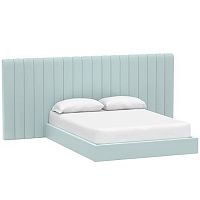 кровать двуспальная с большой спинкой 180x200 голубая avalon extended в Королёве