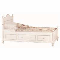 кровать полутораспальная 120х190 белая с ящиками нордик в Королёве