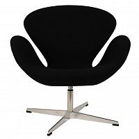 кресло arne jacobsen style swan chair черная шерсть в Королёве