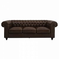 диван chester classic трехместный прямой темно-коричневый в Королёве