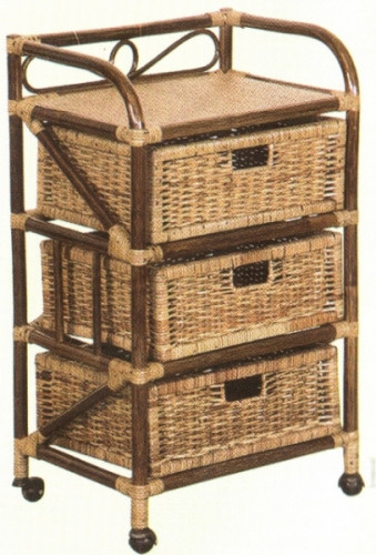 комод с плетёными ящиками tower (темный) в Королёве