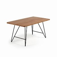komme стол 160х90 черный, натуральный тик от la forma (ex julia grup) в Королёве