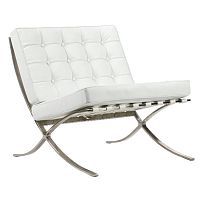 детское кресло barcelona chair кожа белое в Королёве
