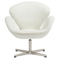 кресло swan chair кашемир белое в Королёве