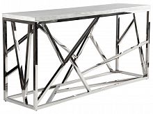 консоль geometric 180x50x90 хром, белая столешница в Королёве