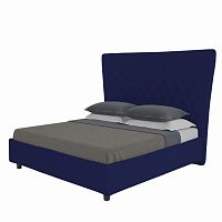 кровать двуспальная 180х200 синяя из велюра quicksand в Королёве