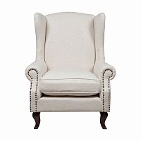 кресло collins wingback chair кремовая ткань в Королёве