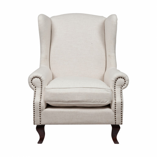 кресло collins wingback chair кремовая ткань в Королёве