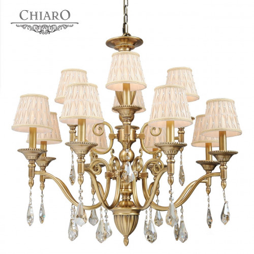 подвесная люстра chiaro паула 411010412 бежевая в Королёве