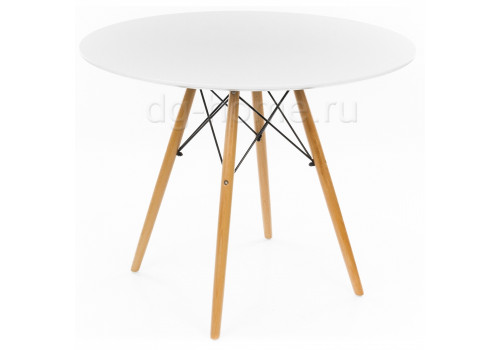 стол деревянный eames style 90 см белый в Королёве