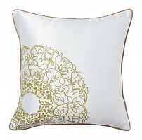 подушка с золотыми цветами flower weaving white в Королёве