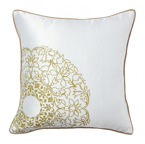 подушка с золотыми цветами flower weaving white в Королёве