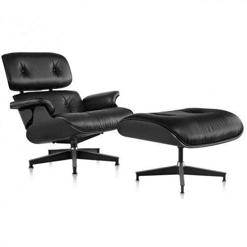 кресло eames style lounge chair черное в Королёве