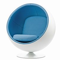 кресло ball chair бело-синее в Королёве