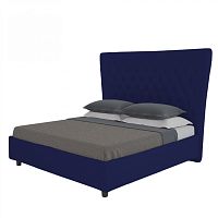 кровать двуспальная 160х200 синяя из велюра quicksand в Королёве