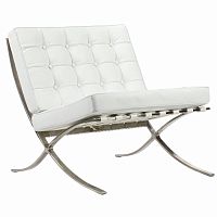 кресло barcelona chair белое в Королёве