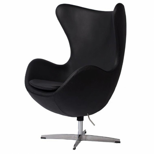 кресло egg chair кожа черное в Королёве