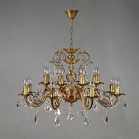 подвесная люстра ambiente alicante 8888/8+8 ab leaf crystal бронза в Королёве