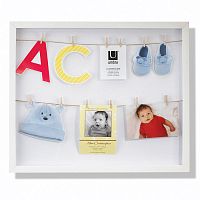 панно с зажимами для 12 фотографий clothesline белое в Королёве