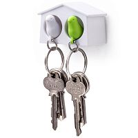 держатель+брелок для ключей двойной mini sparrow белый-зеленый в Королёве