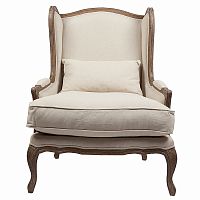 кресло мягкое с ушами lorraine chair with burlap бежевое в Королёве