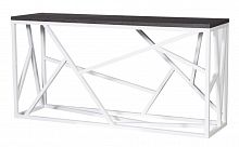 консоль geometric 180x50x90 хром, темно-коричневая столешница в Королёве