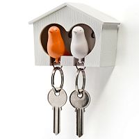 держатель+брелок для ключей двойной sparrow белый-оранж в Королёве