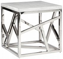 стол журнальный geometric маленьки белый хром в Королёве