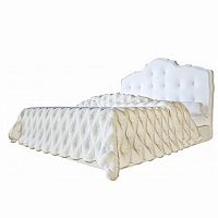 кровать двуспальная 160х200 белая из экокожи palace в Королёве