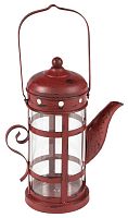 подсвечник-фонарь красный в виде чайника с ручкой old kettle, 27 см в Королёве