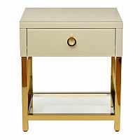 тумбочка с выдвижным ящиком classic бежевая с золотом в Королёве