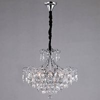 подвесная люстра eurosvet crystal 10080/6 хром/прозрачный хрусталь strotskis в Королёве