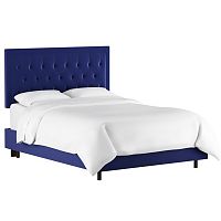 кровать двуспальная 180х200 синяя с каретной стяжкой alix blue в Королёве
