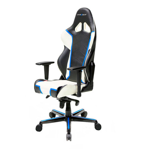 кресло геймерское dxracer racing черно-бело-синее в Королёве